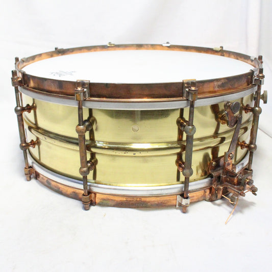 USED LUDWIG / No.655 SUPER-SENSITIVE (1929-1935) Heavy Brass Snare Drum 14x5 with case [08]