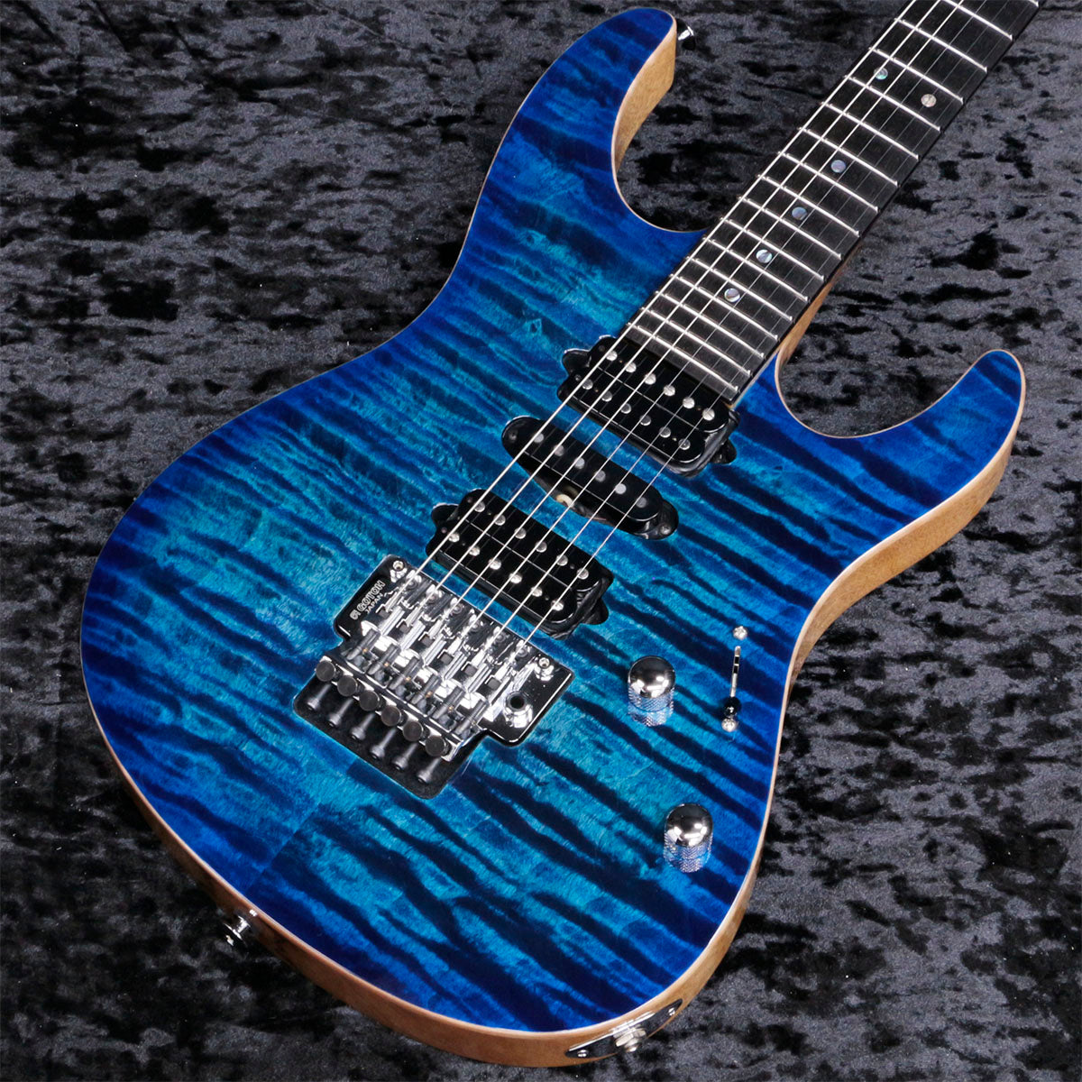 Suhr / Custom Modern Set Neck Quilt Top Black Limba Aqua Blue
