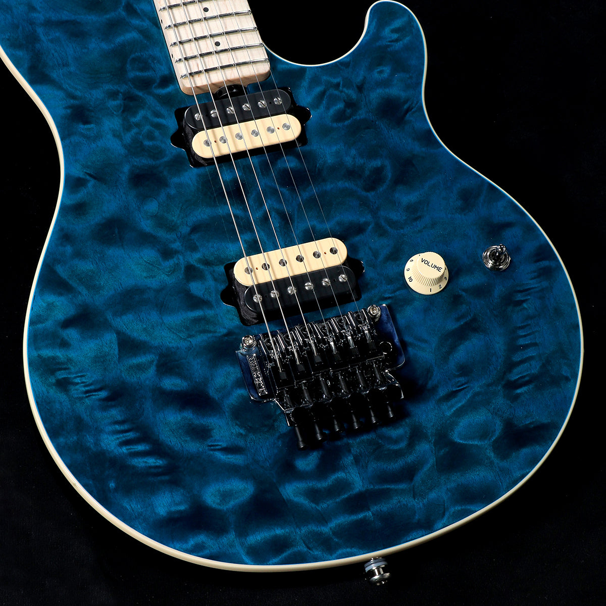 [SN H07538] Music Man / KID Limited AXIS Trans Blue Quilted Maple Top Matching Head(Weight:3.33kg) [05]