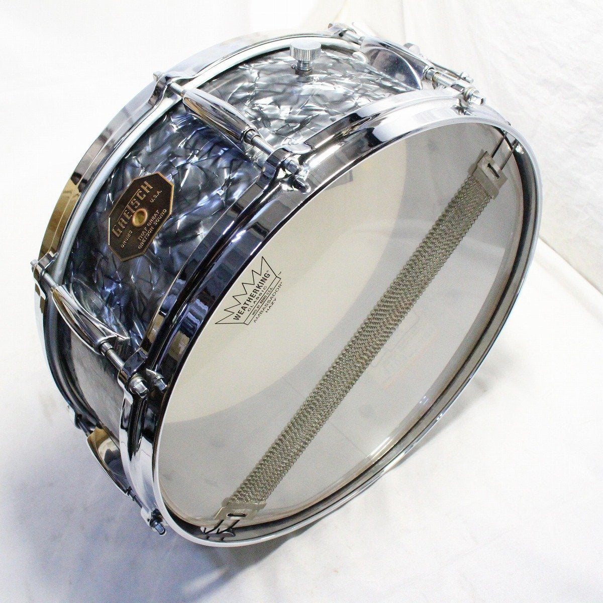 USED GRETSCH / 1970s #4103 Renown Snare Black Pearl 14x5.5 Gretsch Snare Drum [08]