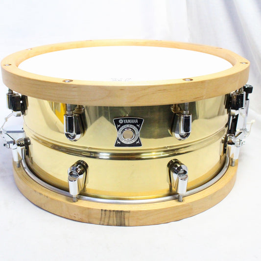 USED YAMAHA / SD4365 with Wood Hoop 13×6.5 Yamaha Brass Snare Drum [08]