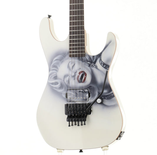[SN J09198] USED BOOTLEG GUITARS Generator Floyd Custom Painted Marilin Monroe White [03]