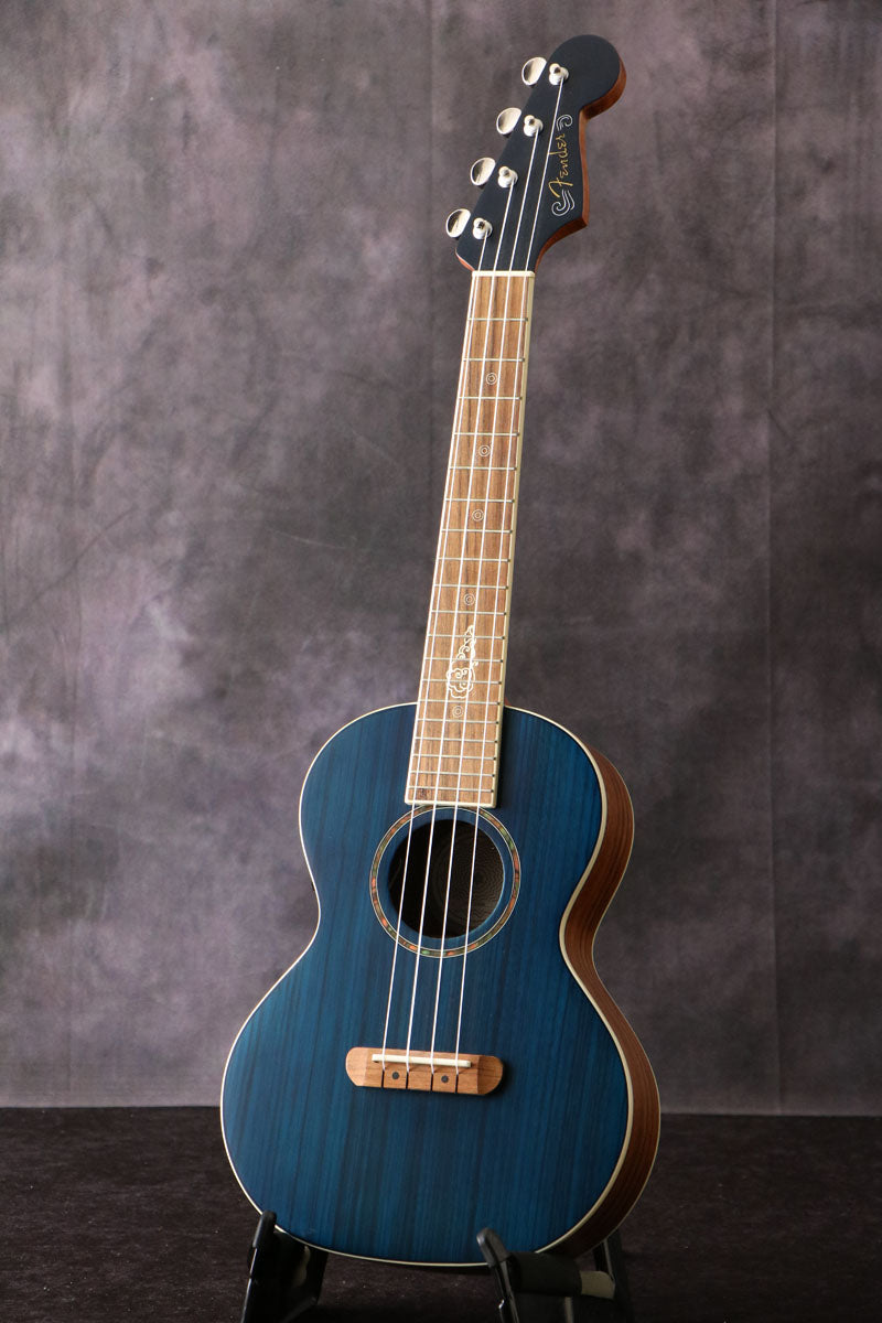 [SN CAU2125998] USED Fender / Dhani Harrison Signature Ukulele Sapphire Blue Transparent [03]