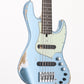 [SN J-2608] USED Xotic / XJ-1T 5Strings Ice Blue Metallic Heavy Aged [06]