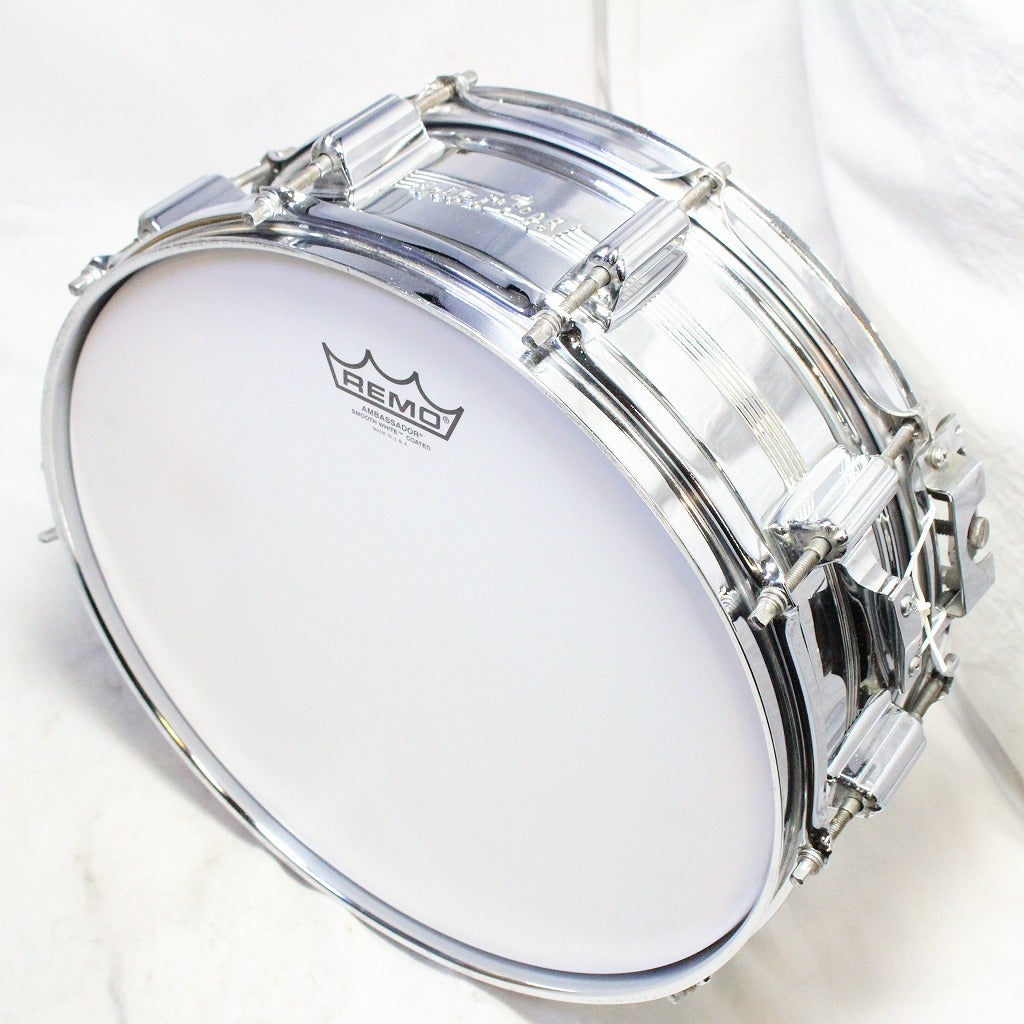 USED ROGERS / LATE 1960s DYNASONIC COB Chrome Over Brass 14×5 Rogers Snare Drum [08]