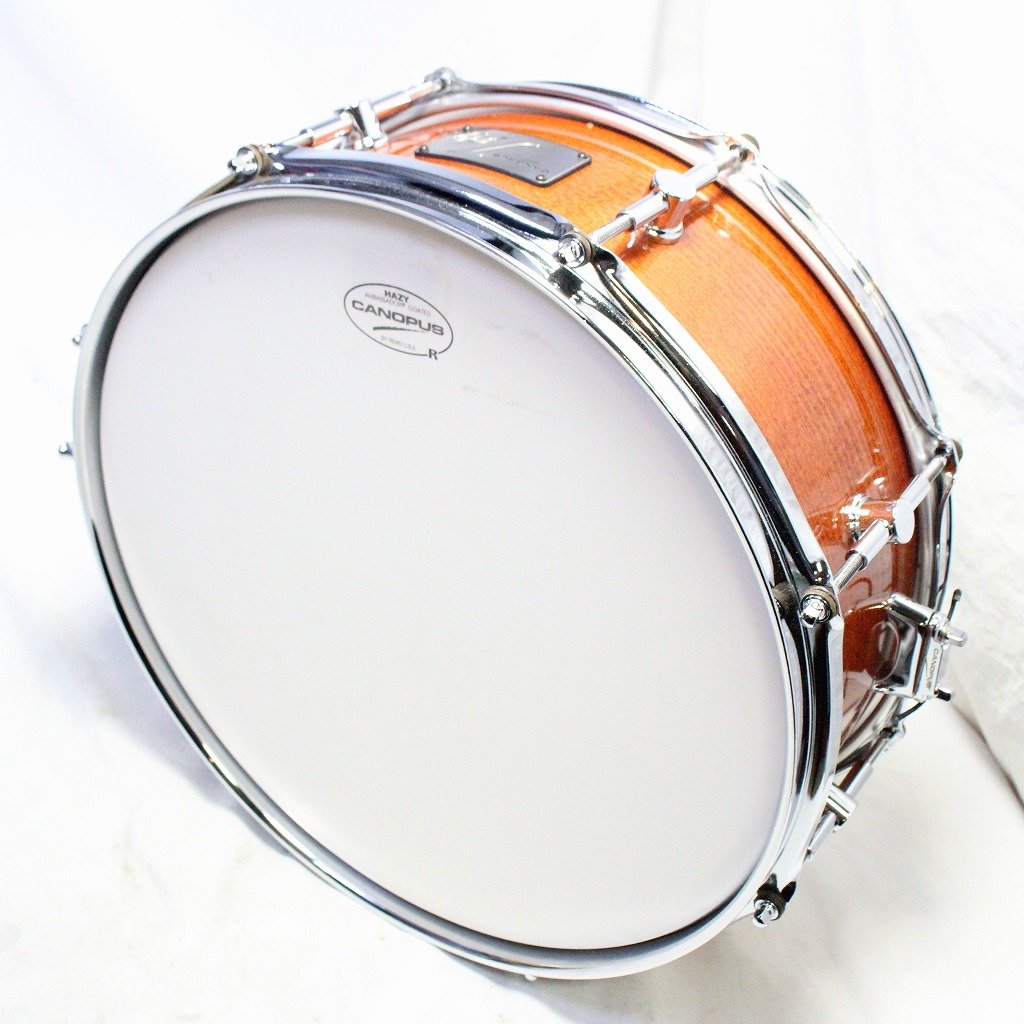 USED CANOPUS / SSBE-1455DA-LQ Solid Beech Deep Amber LQ 14x5.5 Beech Veneer Canopus Snare Drum [08]