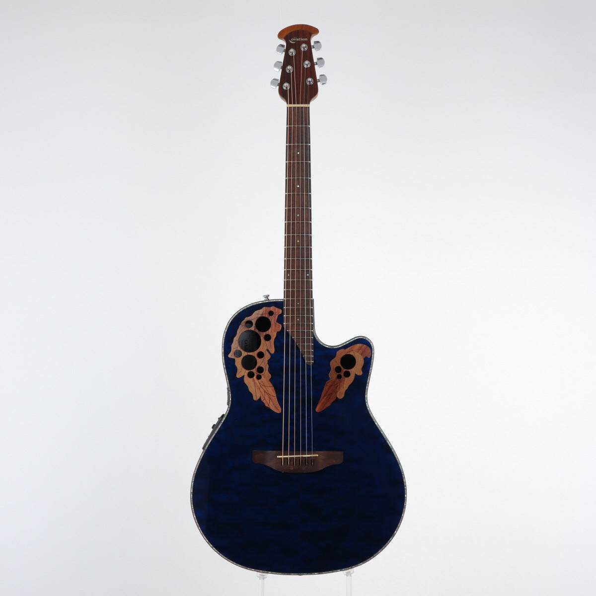 [SN CCV1410374] USED Ovation / Celebrity Elite Plus CE44P-8TQ Blue Transparent Quilt [20]