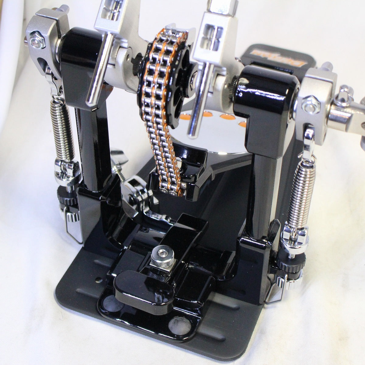 USED Pearl / P-3002C/B Twin Pedal DEMON CHAIN BLACK Demon chain with genuine case [08]