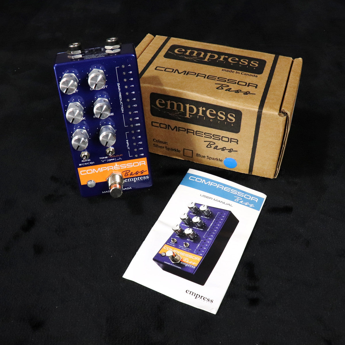 [SN 3354] USED Empress Effects / Bass Compressor Blue Sparkle [11]