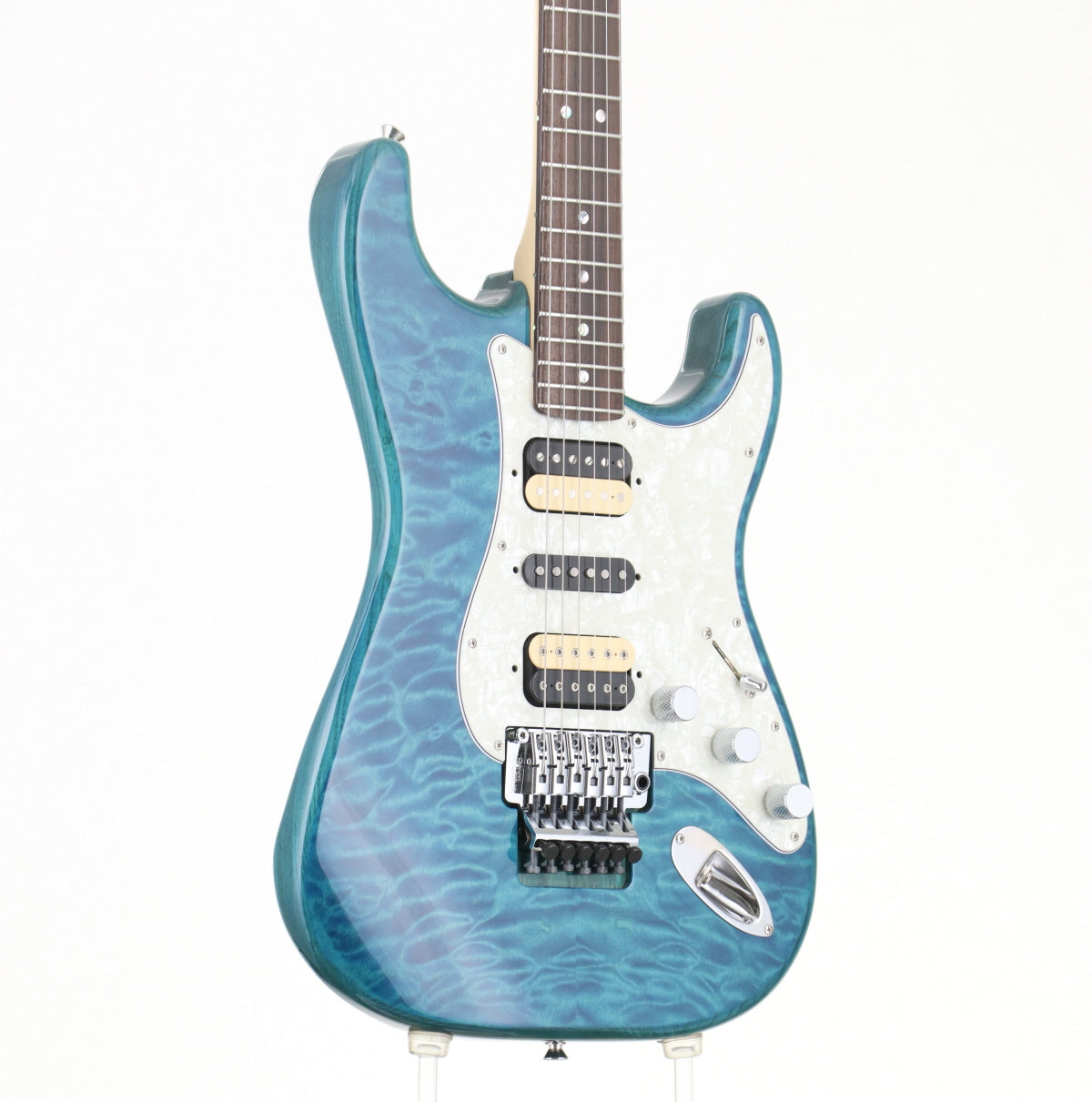 [SN JD19003958] USED FENDER MADE IN JAPAN / Michiya Haruhata Stratocaster Caribbean Blue Trans [05]