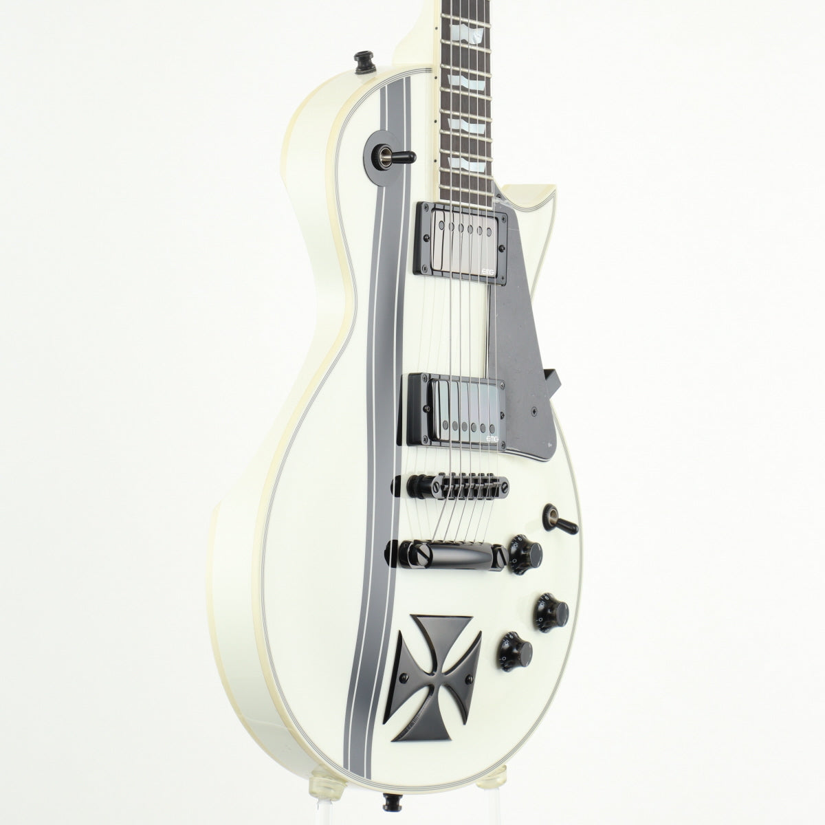 [SN K1516202] USED ESP / IRON CROSS / James Hetfield Model Snow White  w/Stripes Graphic [12]