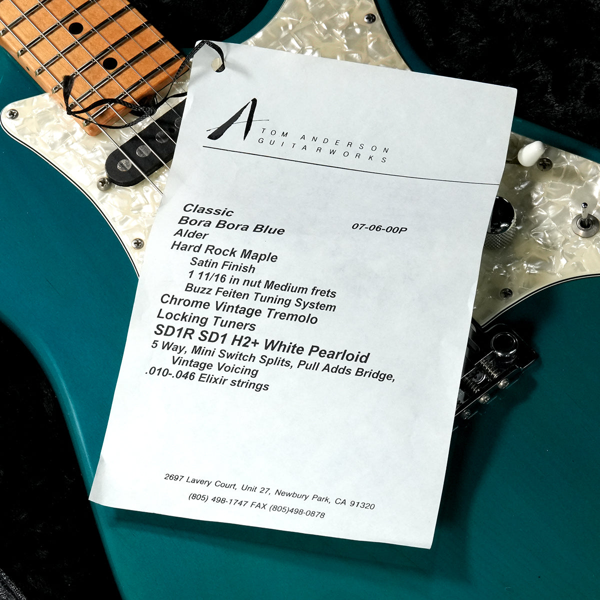 [SN 070600P] USED Tom Anderson / Classic Bora Bora Blue Alder [05]