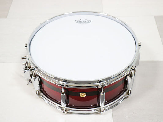 USED PEARL / Carbonply Mahogany COMPOSITE Scarlet Fade Snare Drum [10]