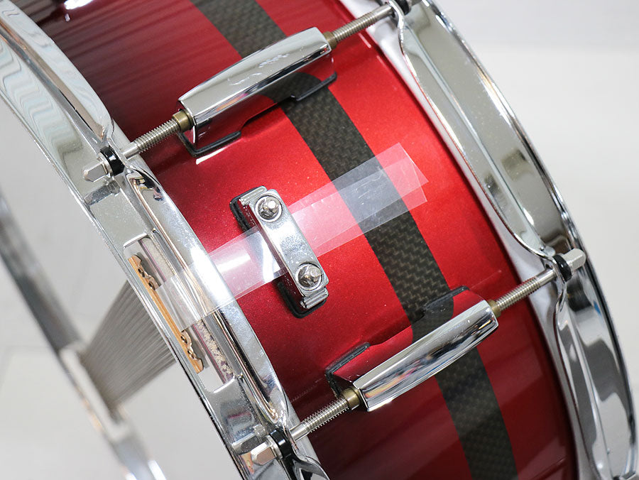 USED PEARL / Carbonply Mahogany COMPOSITE Scarlet Fade Snare Drum [10]