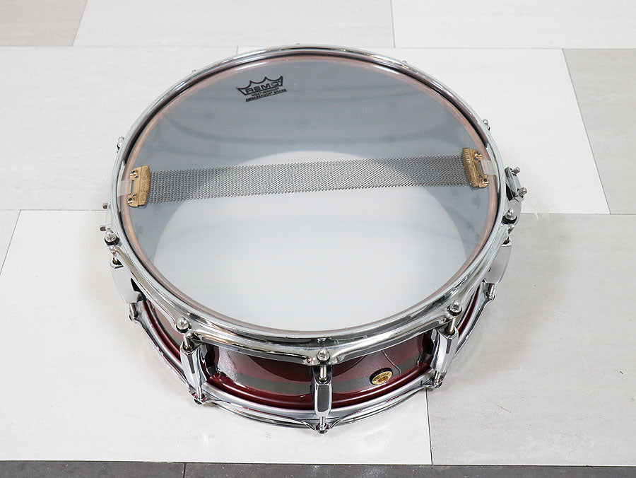 USED PEARL / Carbonply Mahogany COMPOSITE Scarlet Fade Snare Drum [10]