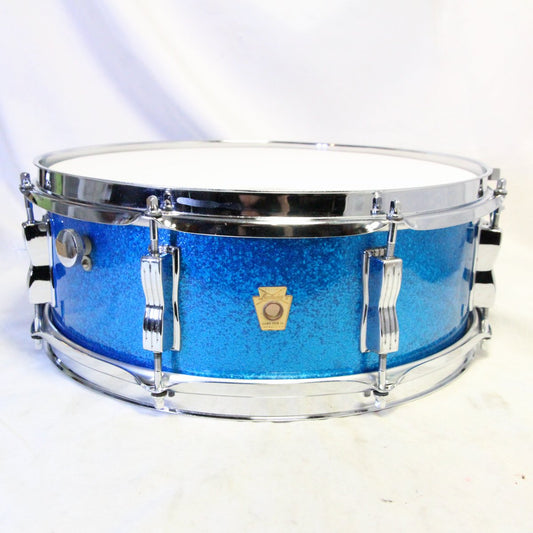 USED LUDWIG / 1969 JazzFestival 14x5 #Spearkling Blue Pearl RADIC Snare Drum [08]