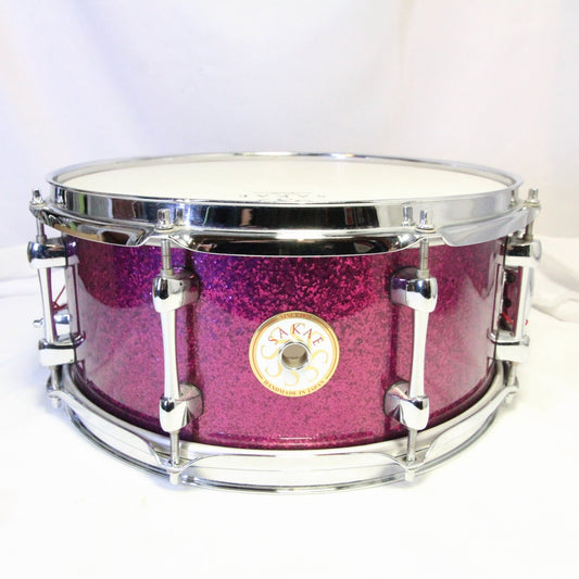 USED SAKAE / SD1360BV/RH Magenta Sparkle Lacquer 13x6 SAKAE Snare Drum [08]