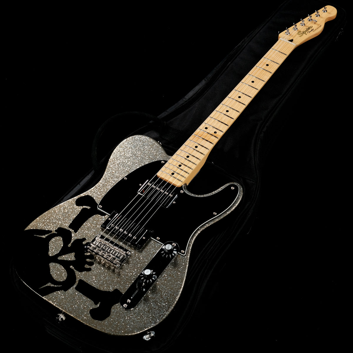 USED Squier / Haruna Telecaster Skullsilver / Dark Si