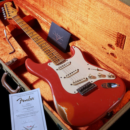 [SN JC1516] USED FENDER CUSTOM SHOP / Master Built Series 1957 Stratocaster Relic Fiesta Red By Jhon Cruz [03]