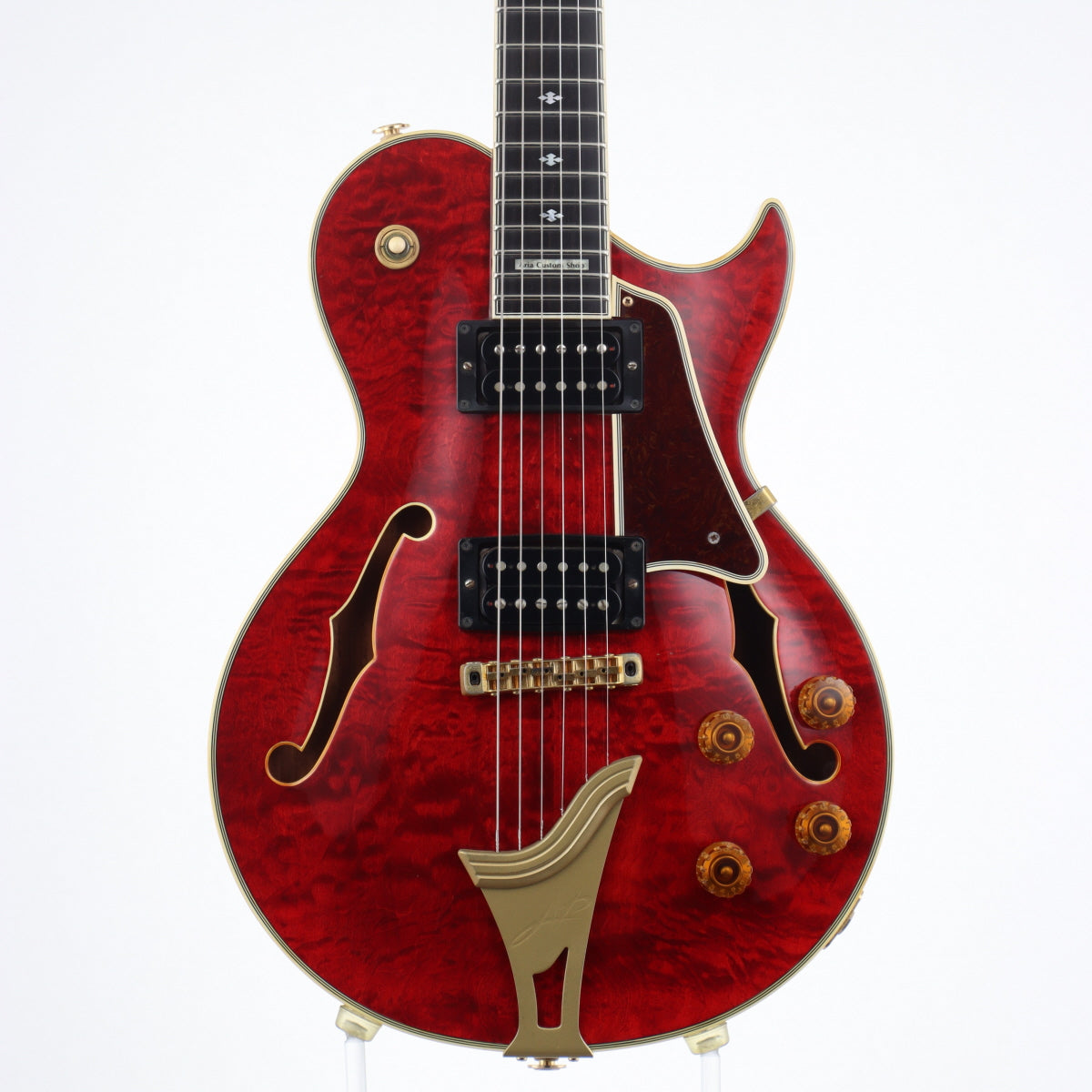 [SN 211015] USED Aria Custom Shop AP / PE-02 Semi Hollow Quilt Maple Top Red [20]