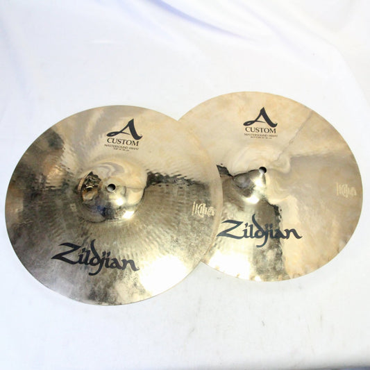 USED ZILDJIAN / A.Custom 14" 1030/1244g Mastersound Hihat Pair Hi Hat Cymbal [08]