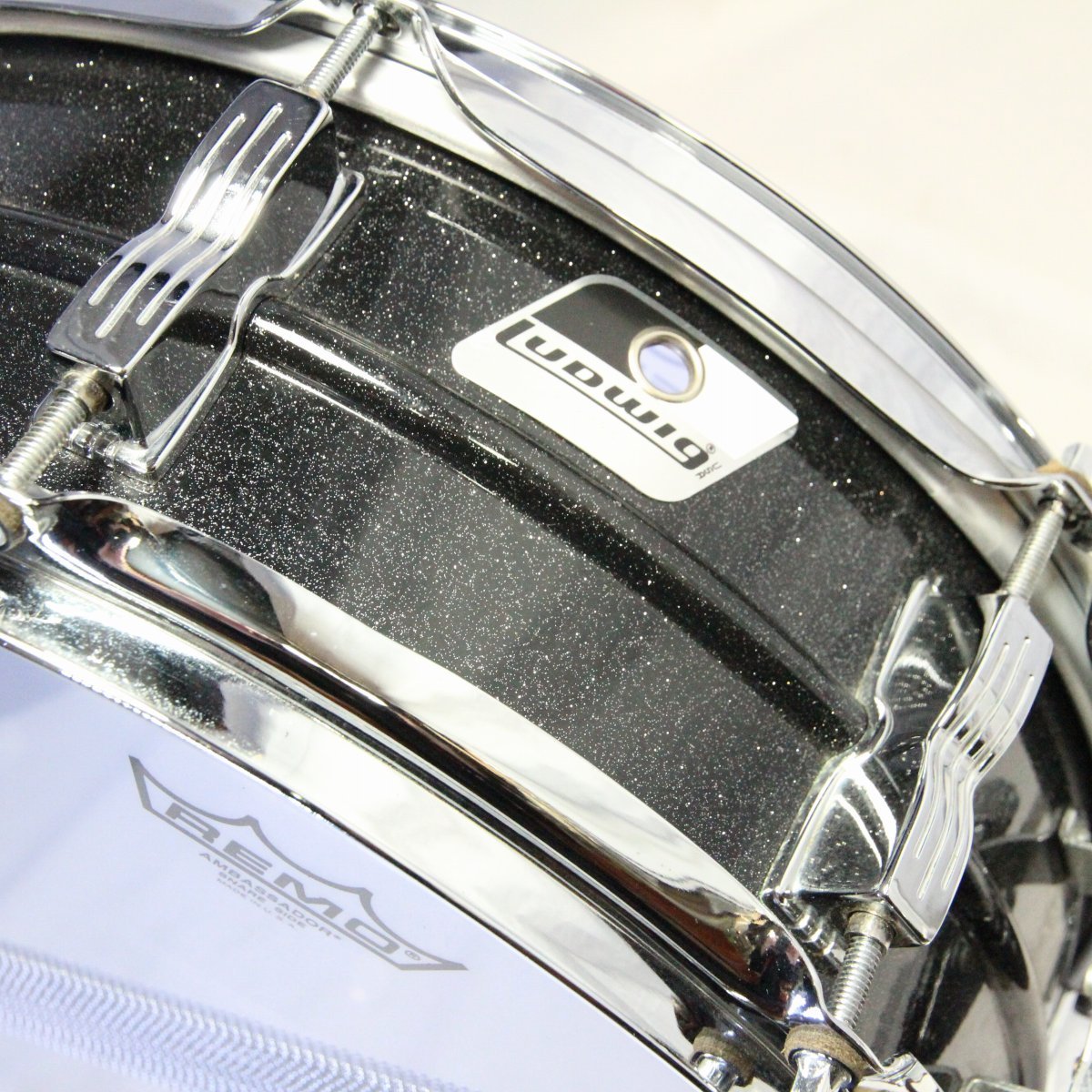 USED LUDWIG / LM404 Acrolite 14x5 Black Galaxy Acrolite Snare Drum [08]