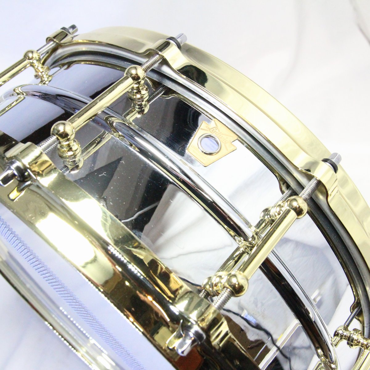 USED LUDWIG / LB400BBTM 14 x 5 COB RADIC chrome over brass snare drum [08]