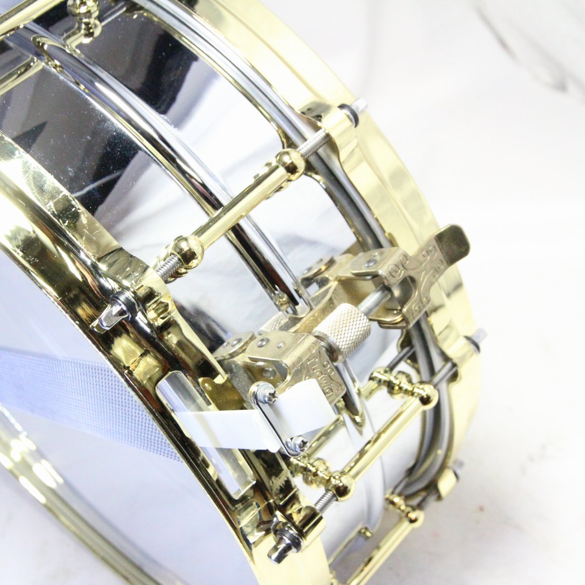 USED LUDWIG / LB400BBTM 14 x 5 COB RADIC chrome over brass snare drum [08]