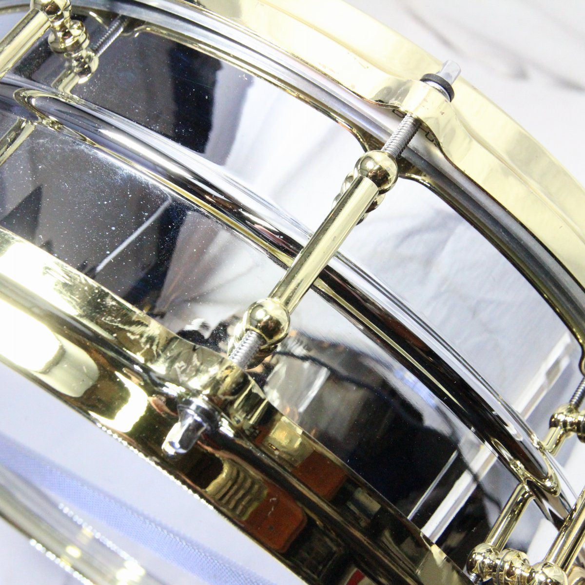 USED LUDWIG / LB400BBTM 14 x 5 COB RADIC chrome over brass snare drum [08]