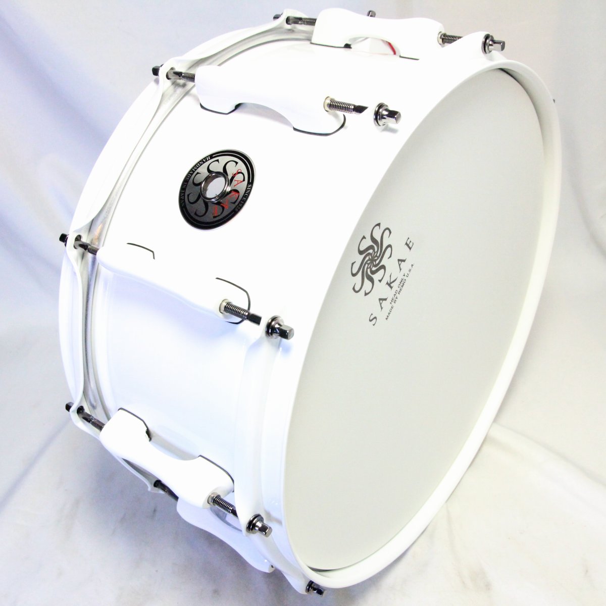 USED SAKAE / SDM1465BR/WHT 14x6.5 Limited WHITE BRASS SAKAE BRASS Snare Drum [08]