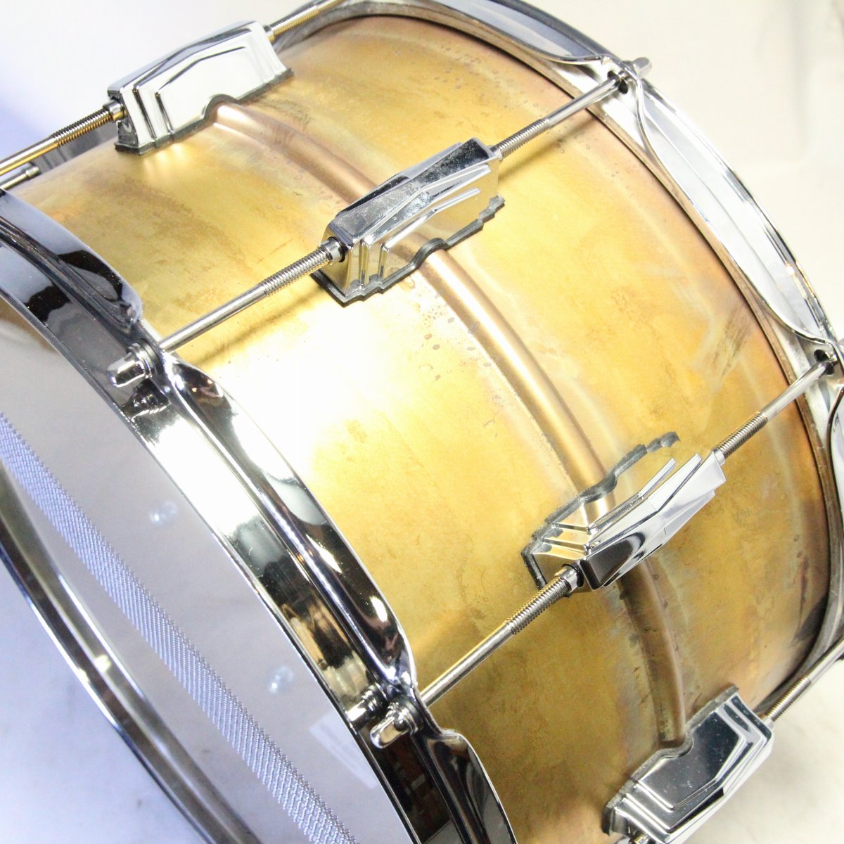 USED LUDWIG / LB484R Raw Brass Phonic 14x8" Snare Drum [08]