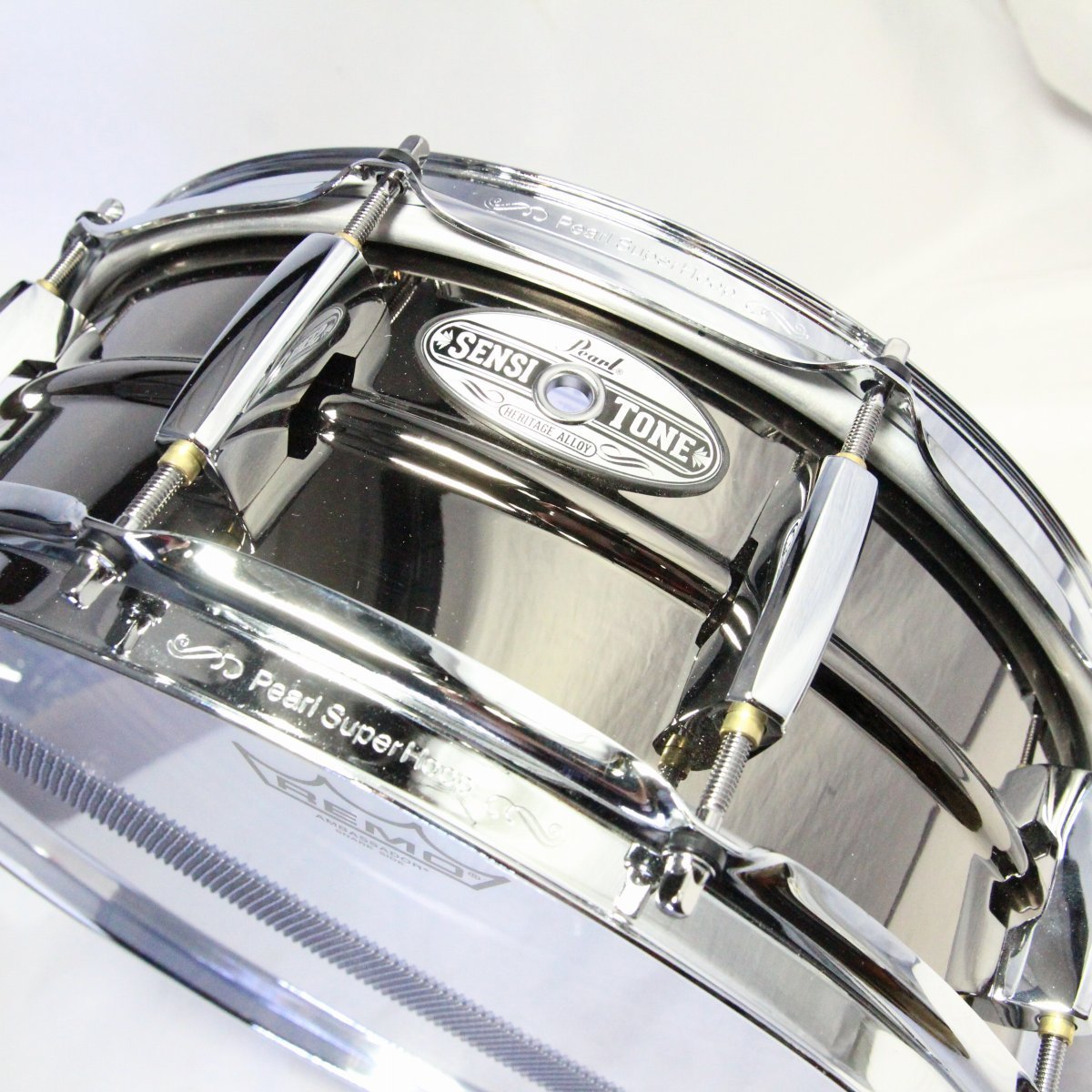 USED PEARL / STH1450BR Sensitone Heritage Alloy Black Brass 14x5 Pearl Snare Drum [08]