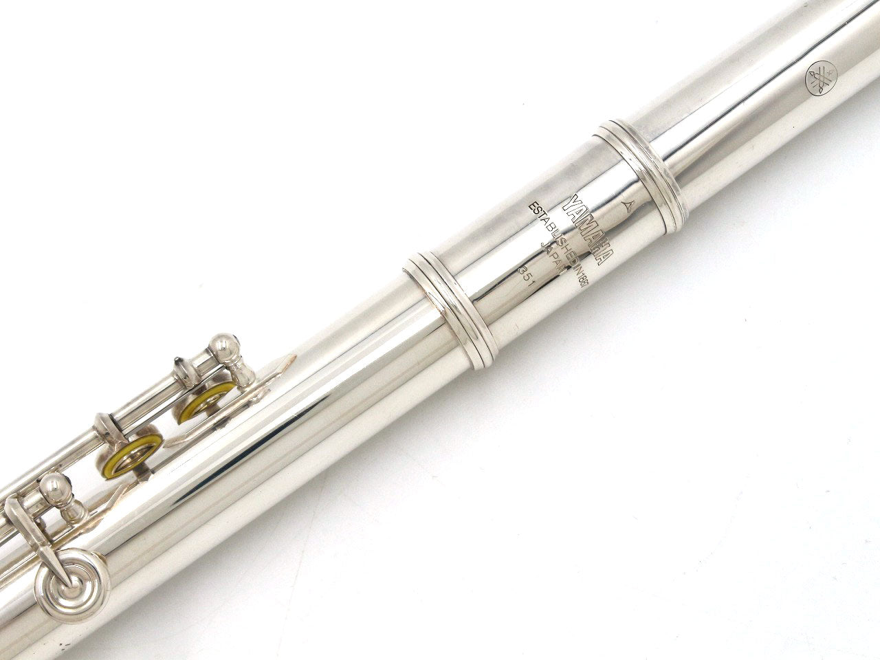 [SN 6240] USED YAMAHA / Flute YFL-351 Lip silver, all tampos replaced [09]