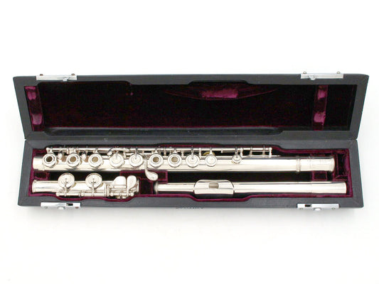 [SN 327] USED YAMAHA / Flute YFL-61 all silver, all tampos replaced [09]