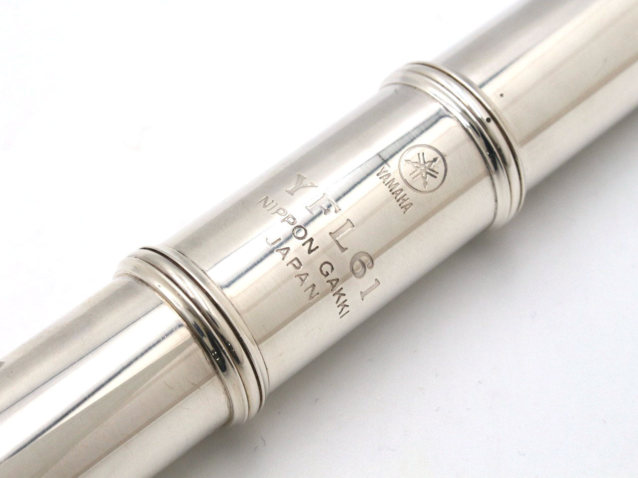 [SN 327] USED YAMAHA / Flute YFL-61 all silver, all tampos replaced [09]
