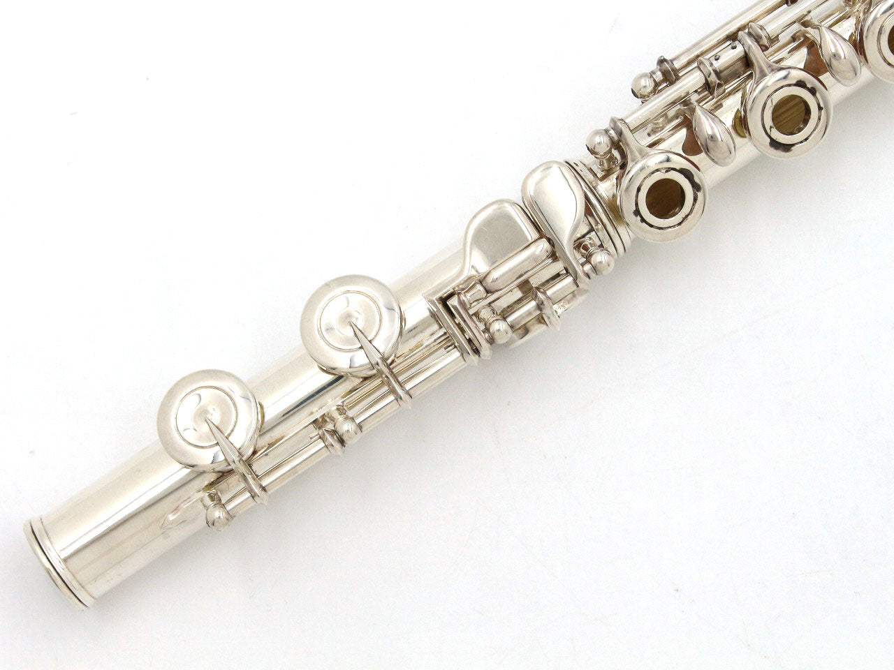[SN 327] USED YAMAHA / Flute YFL-61 all silver, all tampos replaced [09]