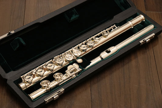 [SN 16163] USED MURAMATSU EX CC Silver Head Flute [10]