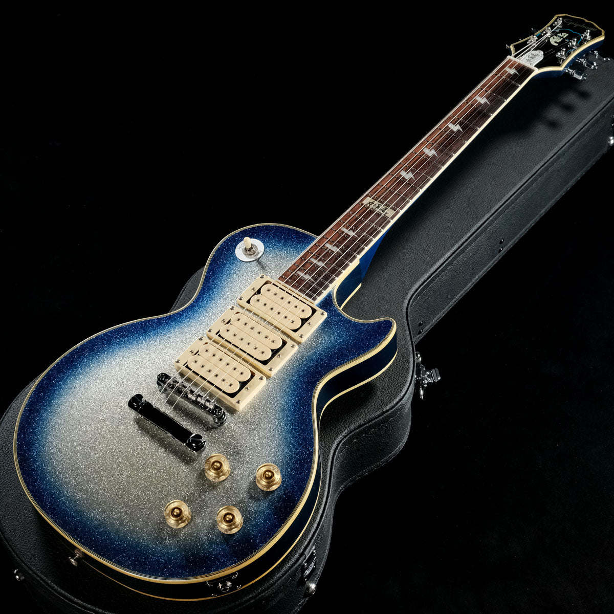 [SN I00010046] USED EPIPHONE / Ace Frehley Les Paul Silver Flake / Blue Burst 2000 [05]
