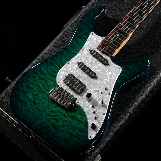 [SN 04014] USED James Tyler / USA Studio Elite 2004 Full-Option Quilted Maple Bent Top Caribbean Splash [05]