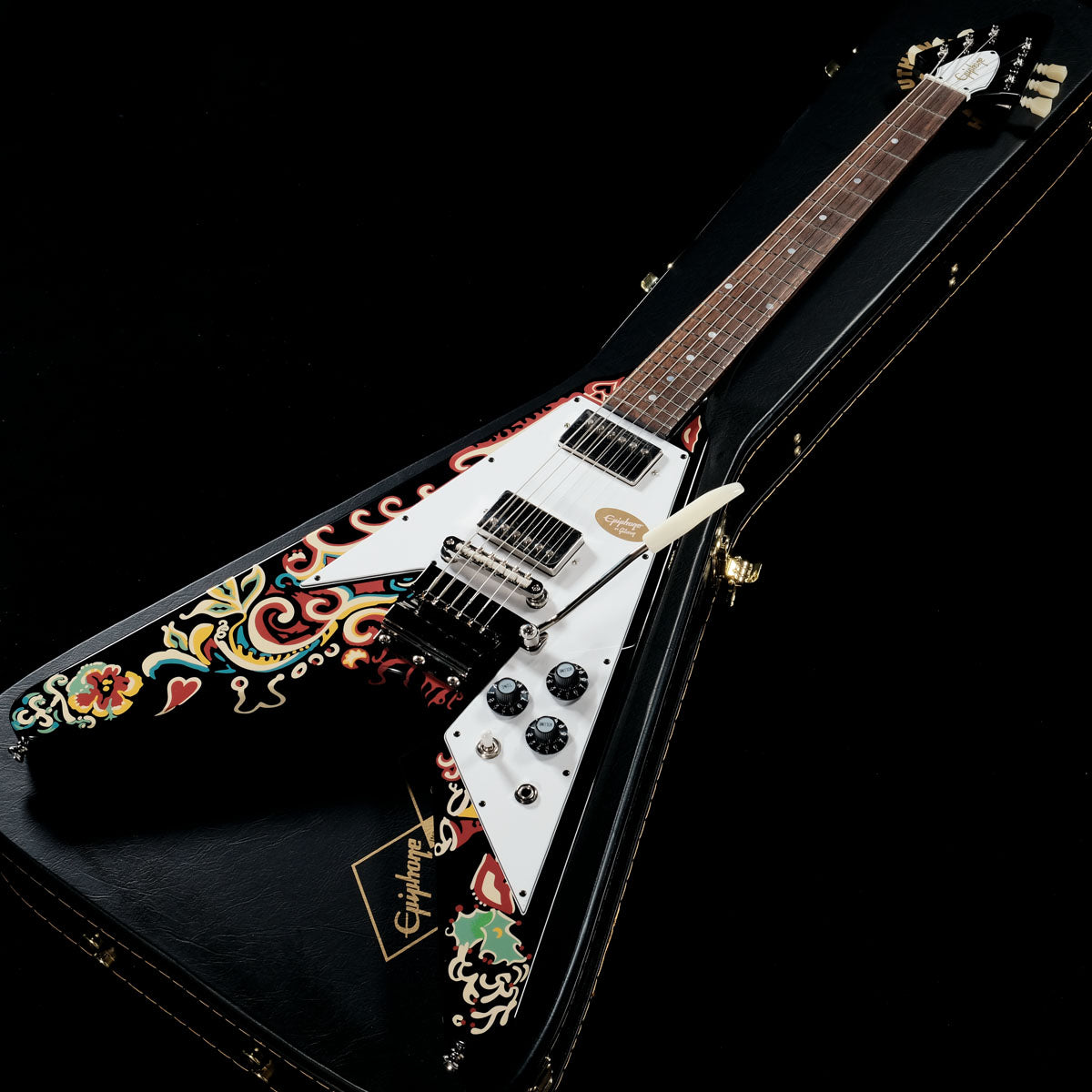 [SN 24041522867] USED Epiphone / Inspired by Gibson Custom Jimi Hendrix "Love Drops" Flying V Ebony [05]