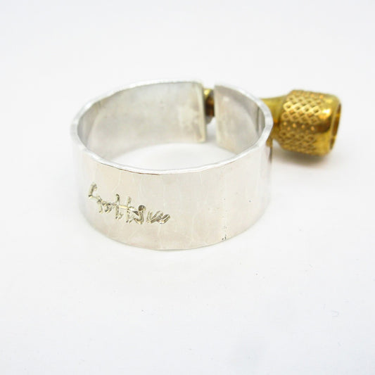 USED Gottsu / Solid silver ligature for alto saxophone [09]