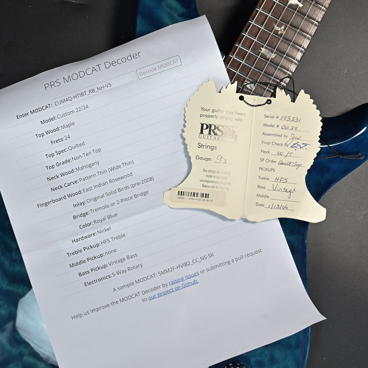 [SN 103331] USED Paul Reed Smith (PRS) / Custom 24 Quilted Maple Top Royal Blue [10]
