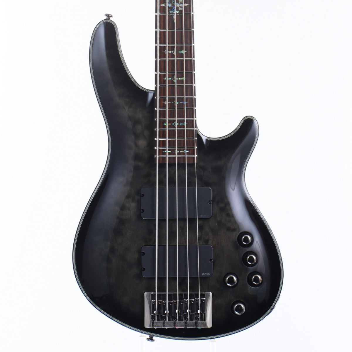 USED Schecter / DAMIEN ELITE 5 AD-DM-EL-5 See-Thru Bla