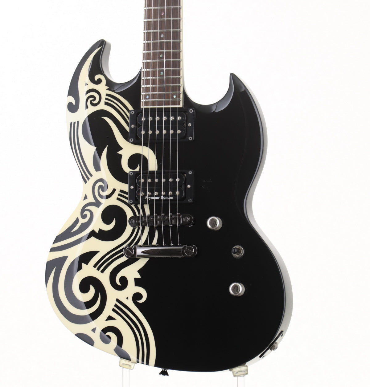 [SN ED0845614] USED ESP x PEACE MAKER / PM-108VP WAVE MOTION Black w/Tribal Graphic [3.55kg] ESP x Peacemaker [08]