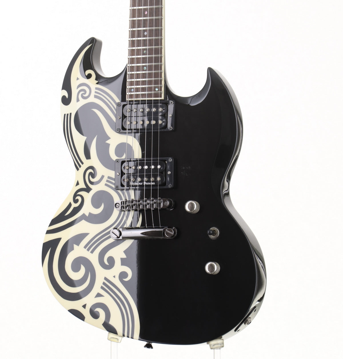 [SN ED0845614] USED ESP x PEACE MAKER / PM-108VP WAVE MOTION Black w/Tribal Graphic [3.55kg] ESP x Peacemaker [08]