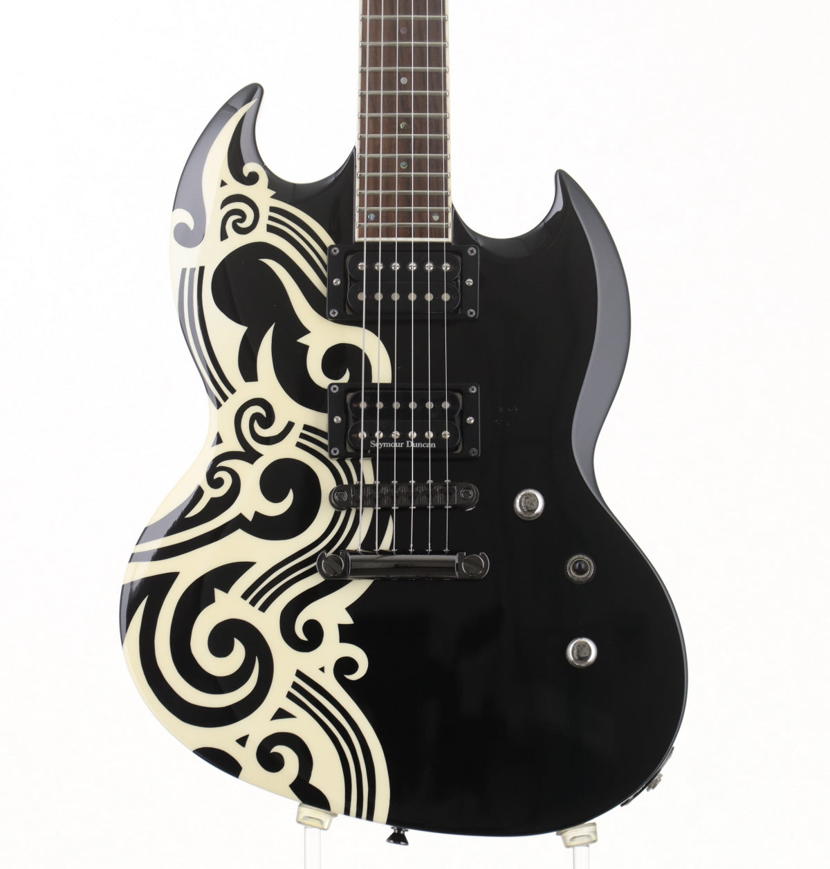 [SN ED0845614] USED ESP x PEACE MAKER / PM-108VP WAVE MOTION Black w/Tribal Graphic [3.55kg] ESP x Peacemaker [08]