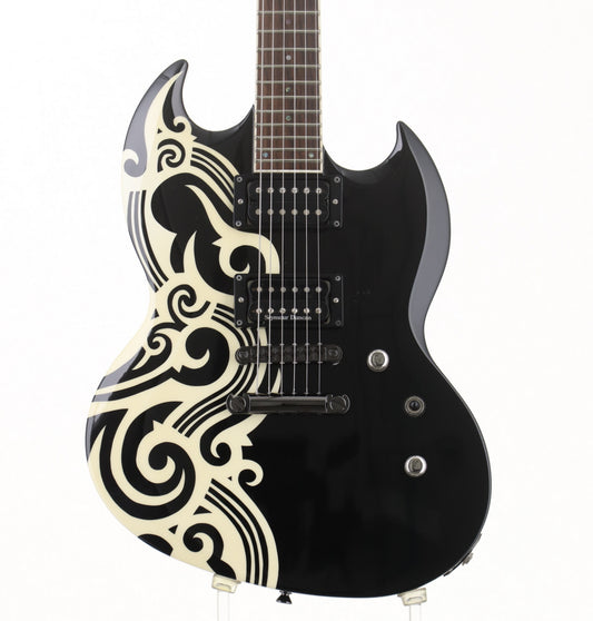 [SN ED0845614] USED ESP x PEACE MAKER / PM-108VP WAVE MOTION Black w/Tribal Graphic [3.55kg] ESP x Peacemaker [08]
