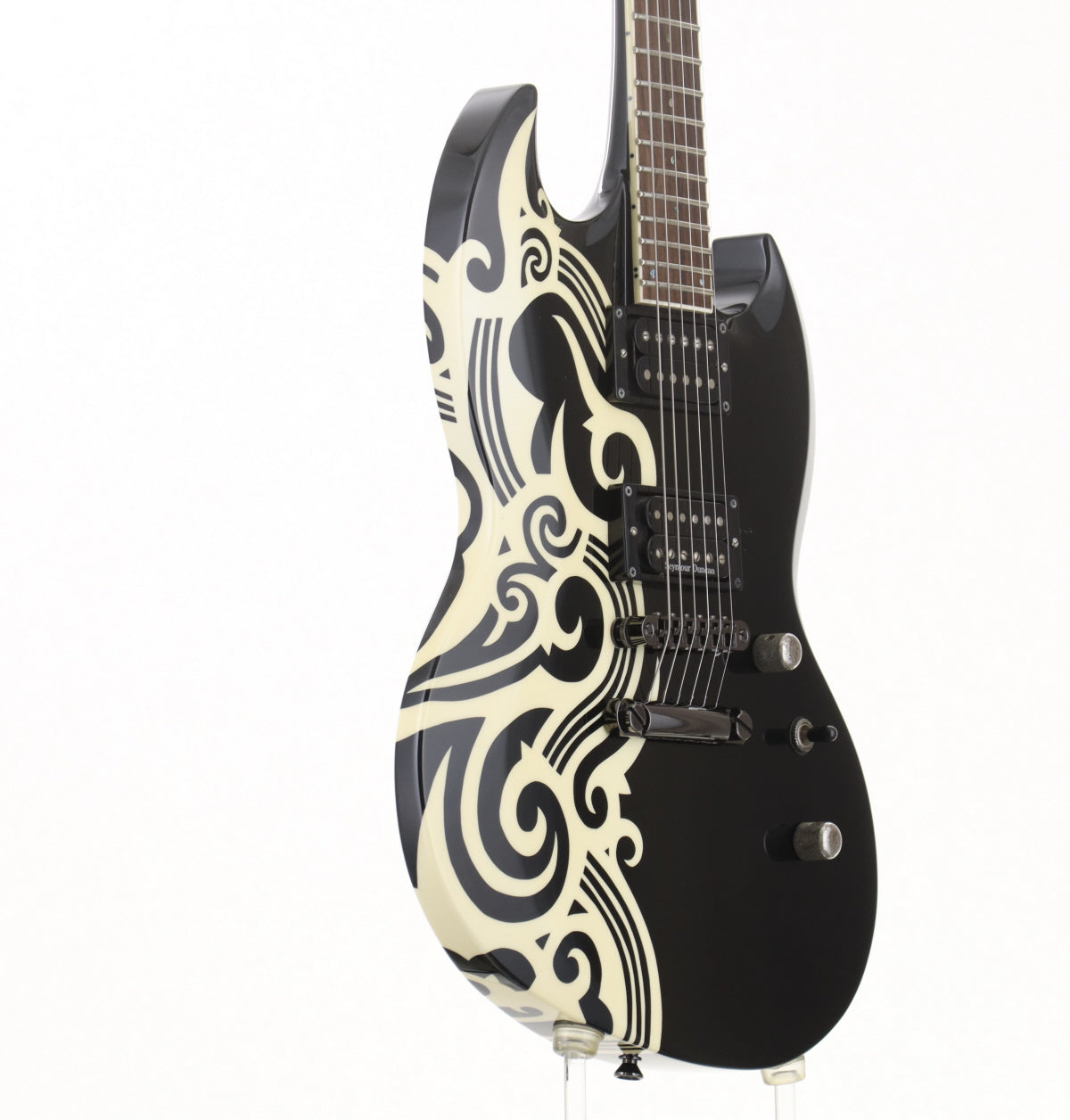 [SN ED0845614] USED ESP x PEACE MAKER / PM-108VP WAVE MOTION Black w/Tribal Graphic [3.55kg] ESP x Peacemaker [08]