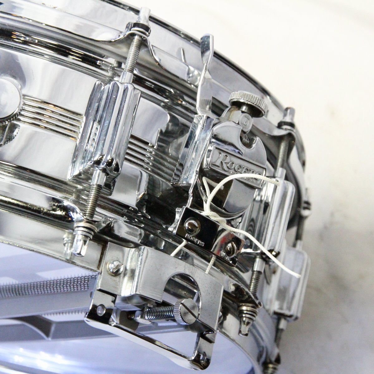 USED ROGERS / LATE 1960s DYNASONIC COB Chrome Over Brass 14×5 Rogers Snare Drum [08]