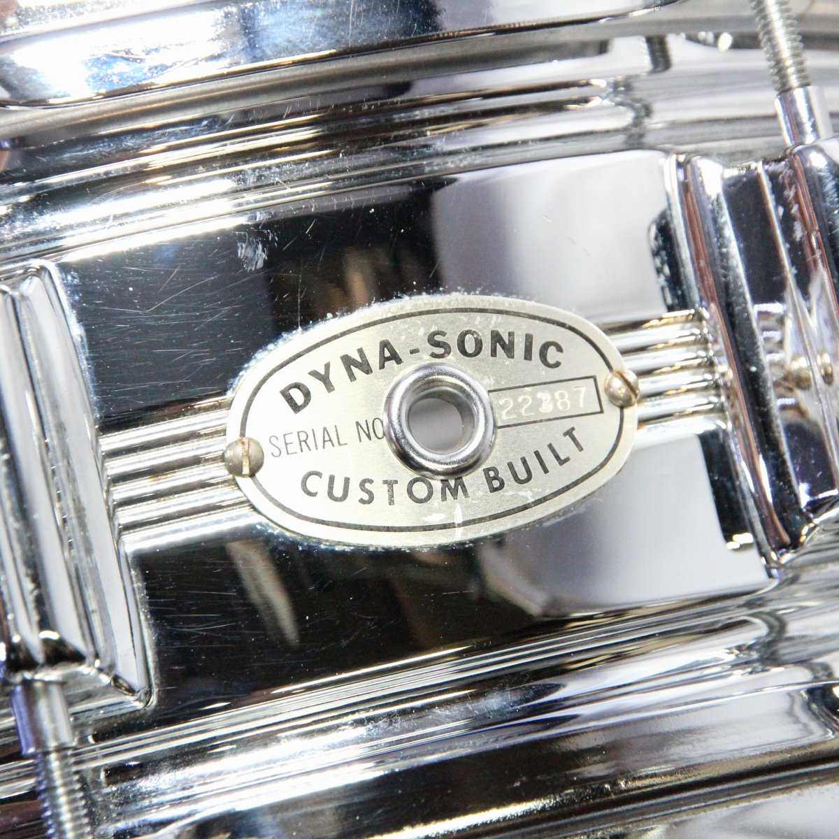 USED ROGERS / LATE 1960s DYNASONIC COB Chrome Over Brass 14×5 Rogers Snare Drum [08]